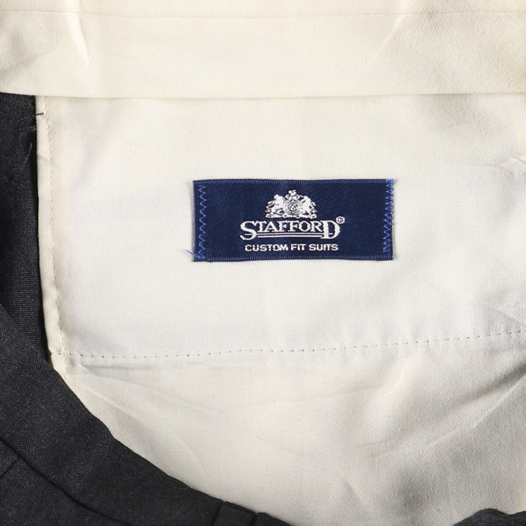 90'S Vintage Stafford Custom Fit Suits Two-pleat Slacks, Made in USA, Men's Size 33 polyester gray type Vintage Second Hand