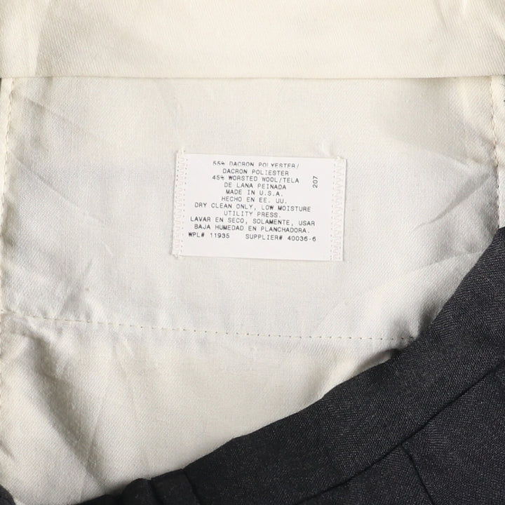 90'S Vintage Stafford Custom Fit Suits Two-pleat Slacks, Made in USA, Men's Size 33 polyester gray type Vintage Second Hand