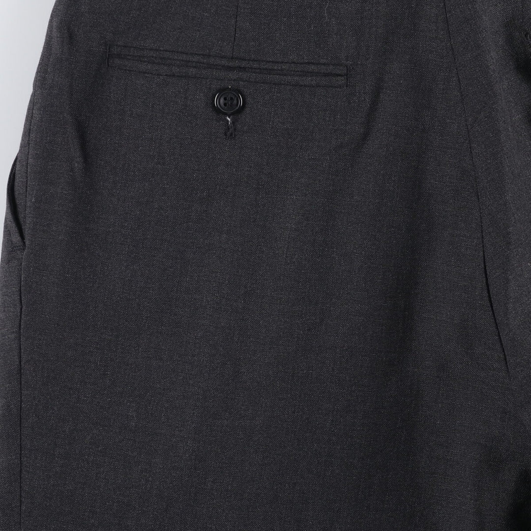 90'S Vintage Stafford Custom Fit Suits Two-pleat Slacks, Made in USA, Men's Size 33 polyester gray type Vintage Second Hand