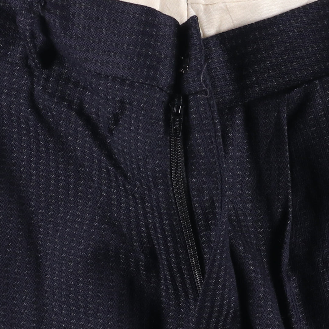 PIETRO PERETTI All-Over Print Two-Pleated Wool Pants, Men's Size 34 wool navy blue type Vintage Second Hand