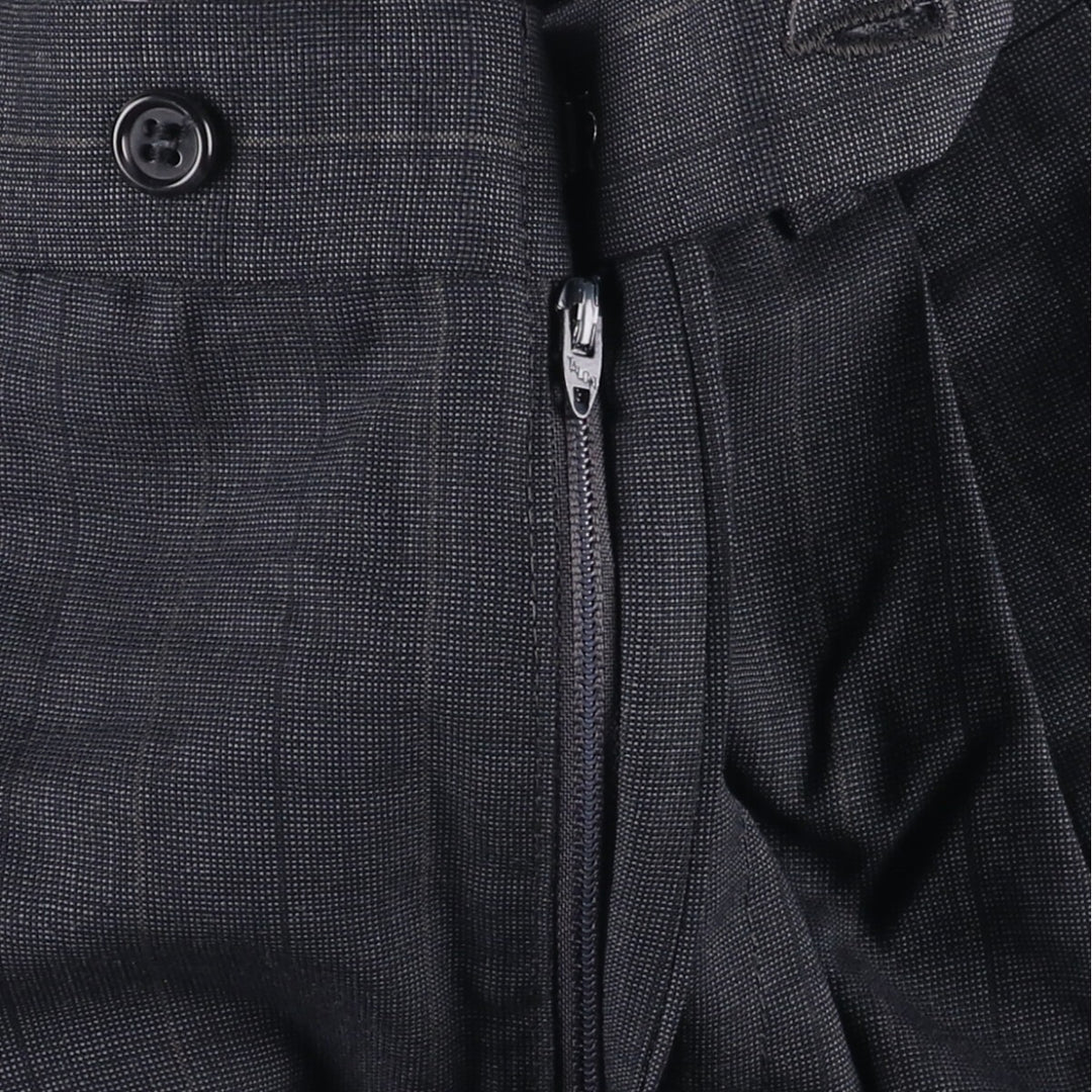 Stripe Pattern Two-pleat Slacks Pants Men's W33 unclear gray type Vintage Second Hand