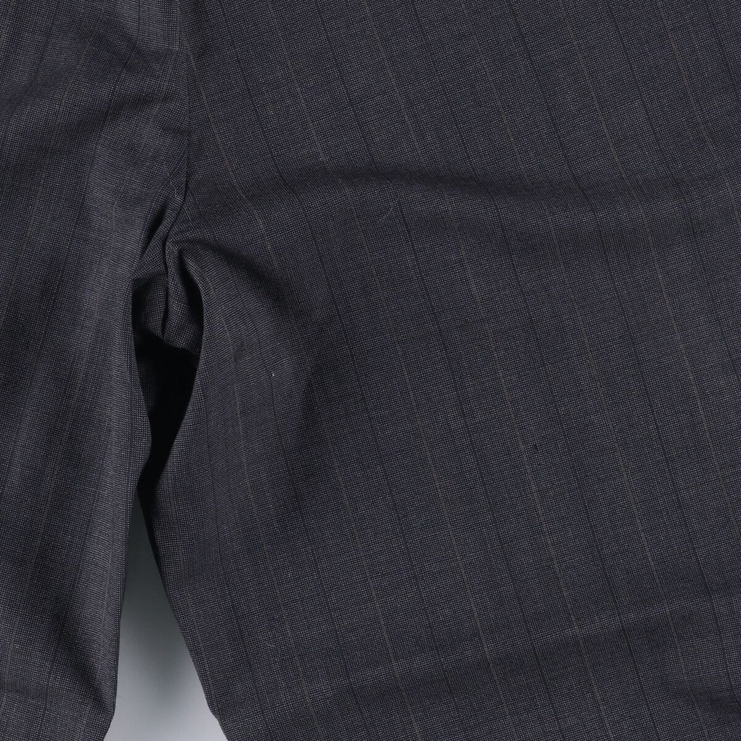 Stripe Pattern Two-pleat Slacks Pants Men's W33 unclear gray type Vintage Second Hand