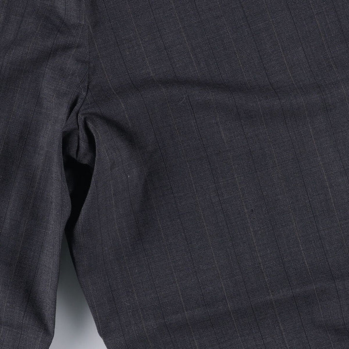 Stripe Pattern Two-pleat Slacks Pants Men's W33 unclear gray type Vintage Second Hand