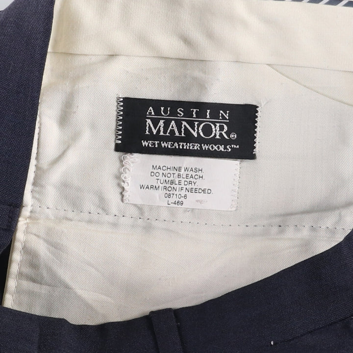 AUSTIN MANOR Men's Slacks, Size W35 unclear navy blue type Vintage Second Hand