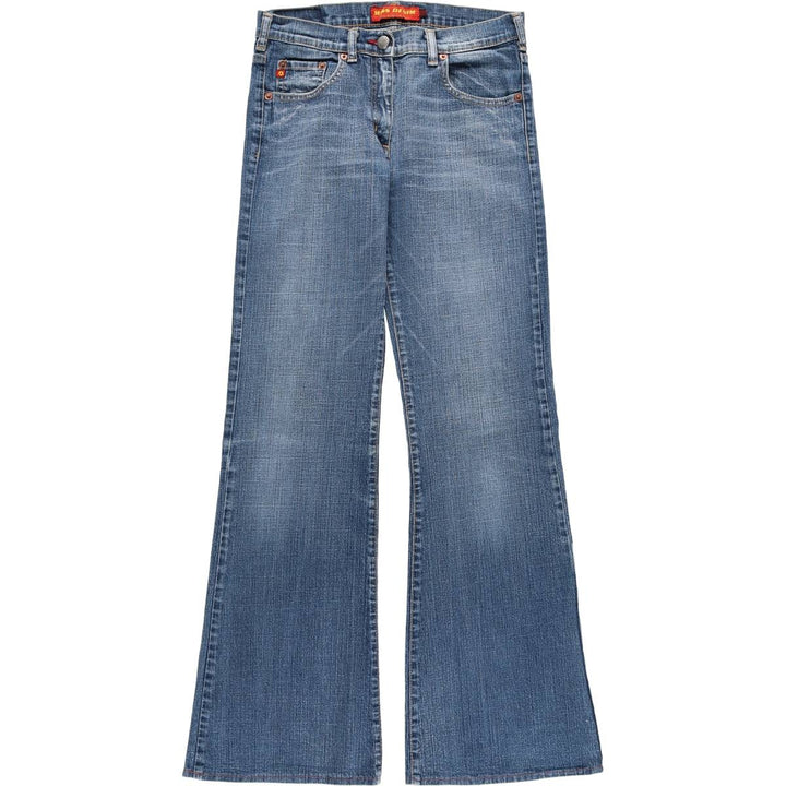 MISS DENIM Flare Cut Denim Pants, Made in Italy, Women's Size L (W29) cotton blue type Vintage Second Hand