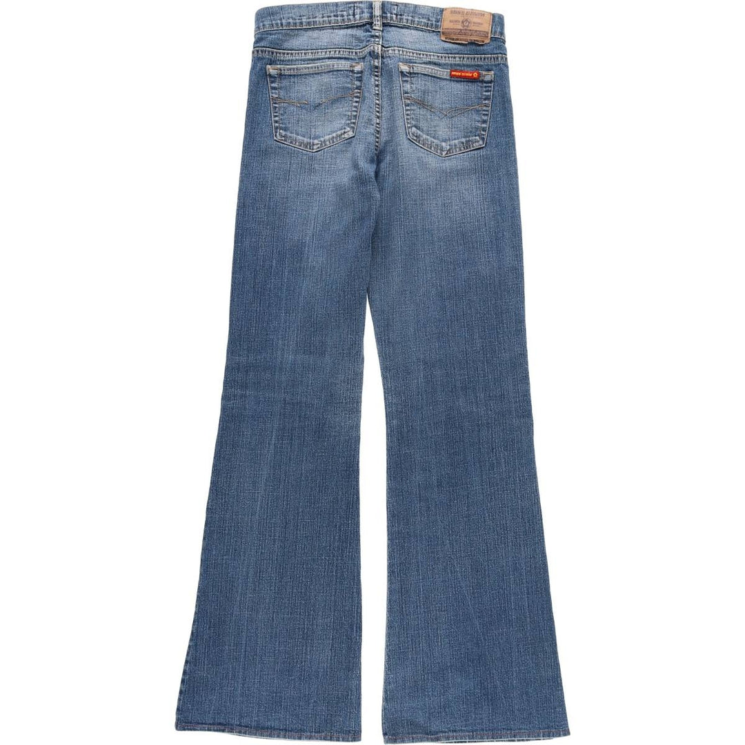 MISS DENIM Flare Cut Denim Pants, Made in Italy, Women's Size L (W29) cotton blue type Vintage Second Hand