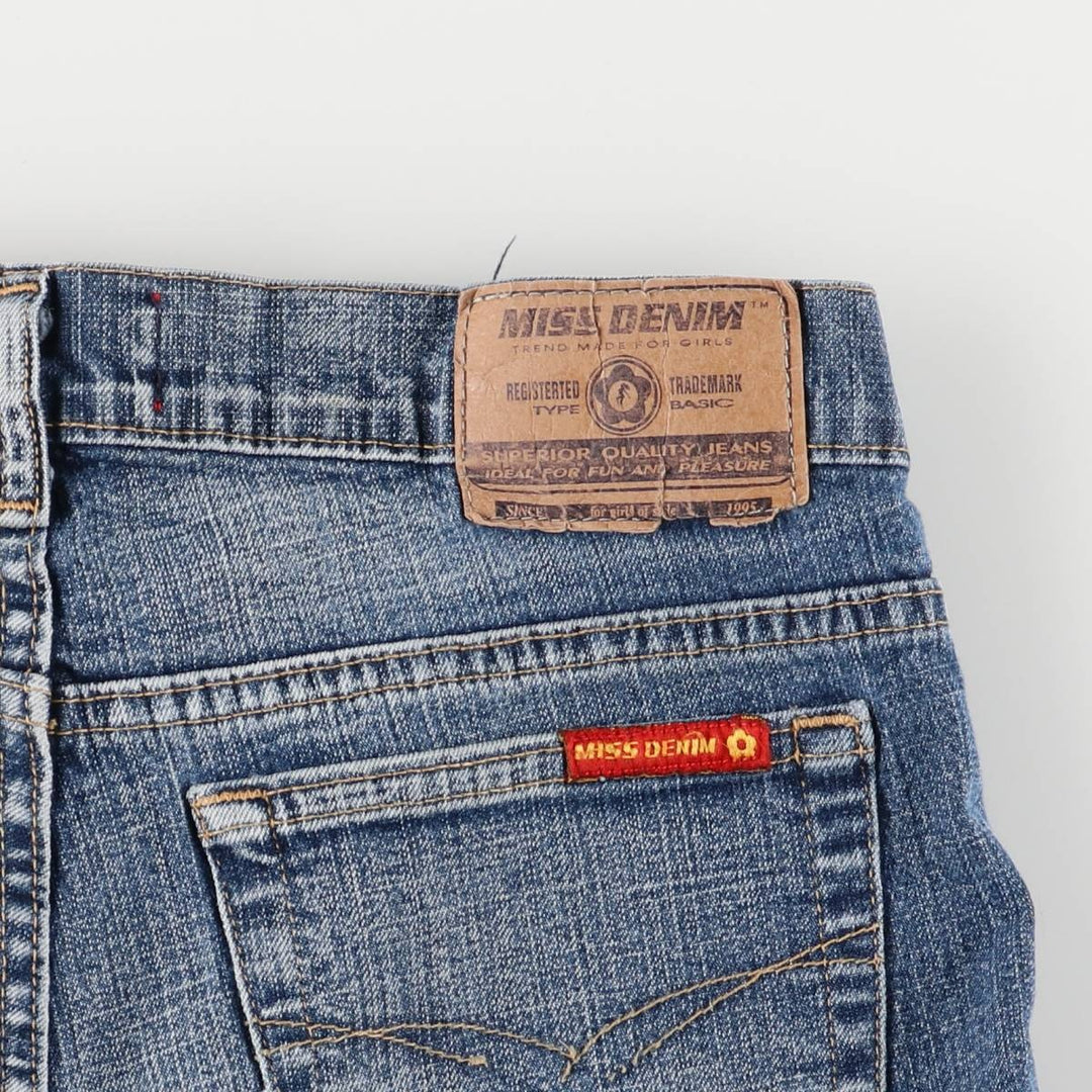 MISS DENIM Flare Cut Denim Pants, Made in Italy, Women's Size L (W29) cotton blue type Vintage Second Hand