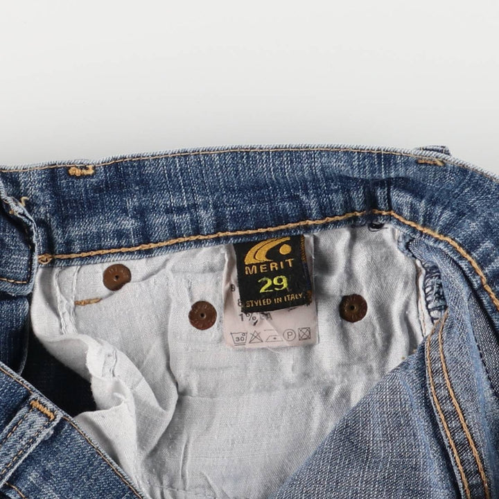 MISS DENIM Flare Cut Denim Pants, Made in Italy, Women's Size L (W29) cotton blue type Vintage Second Hand