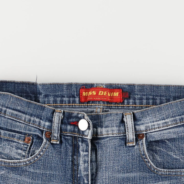 MISS DENIM Flare Cut Denim Pants, Made in Italy, Women's Size L (W29) cotton blue type Vintage Second Hand