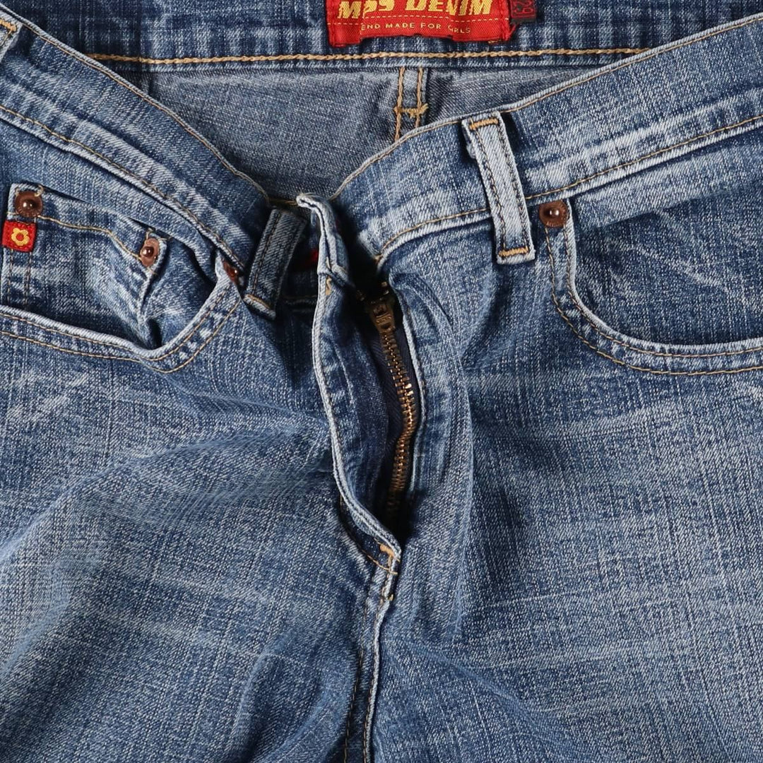 MISS DENIM Flare Cut Denim Pants, Made in Italy, Women's Size L (W29) cotton blue type Vintage Second Hand