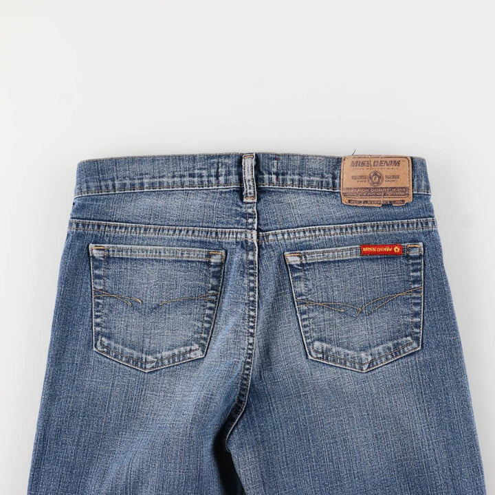 MISS DENIM Flare Cut Denim Pants, Made in Italy, Women's Size L (W29) cotton blue type Vintage Second Hand