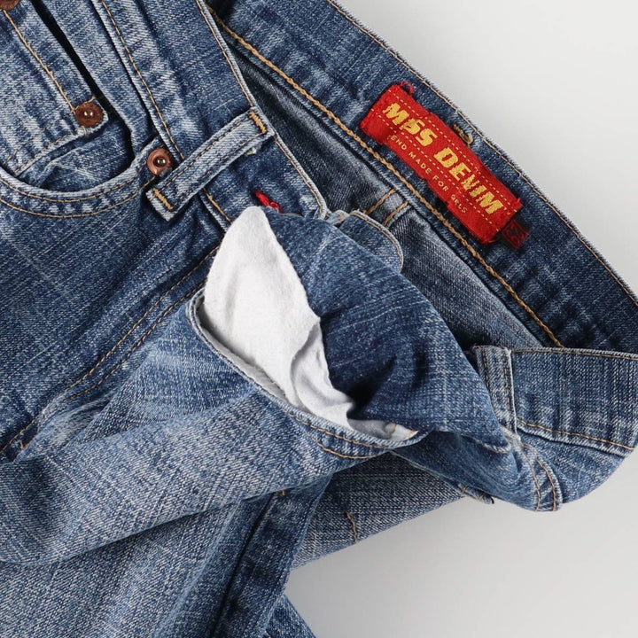 MISS DENIM Flare Cut Denim Pants, Made in Italy, Women's Size L (W29) cotton blue type Vintage Second Hand