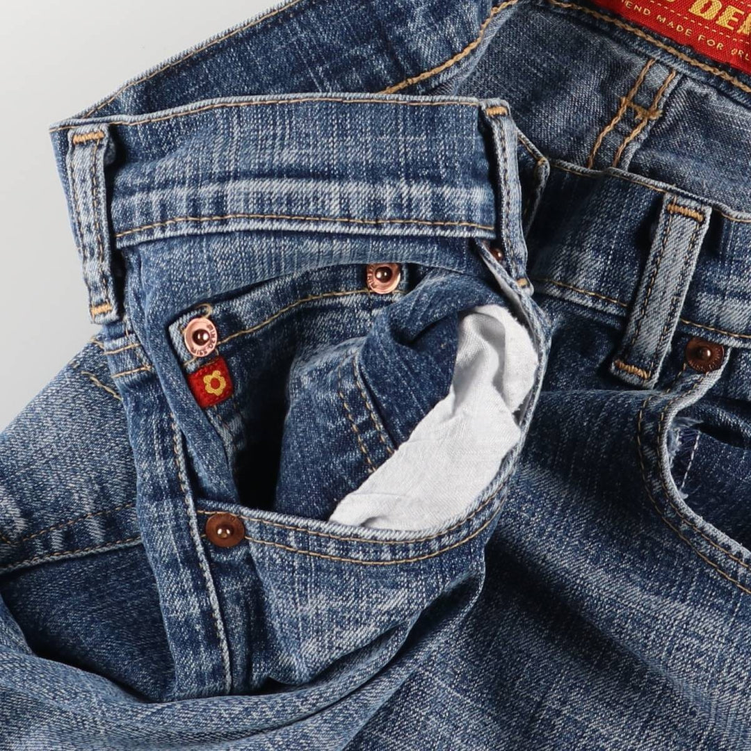 MISS DENIM Flare Cut Denim Pants, Made in Italy, Women's Size L (W29) cotton blue type Vintage Second Hand