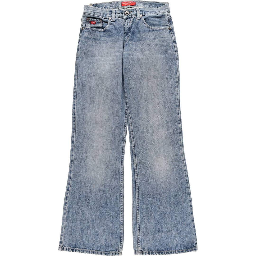 emonite Jeanswear Flare Cut Denim Pants, Women's Size L (W29) cotton blue type Vintage Second Hand