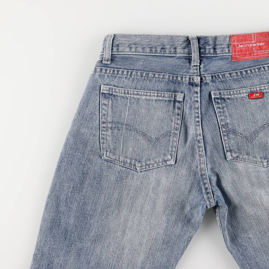 emonite Jeanswear Flare Cut Denim Pants, Women's Size L (W29) cotton blue type Vintage Second Hand