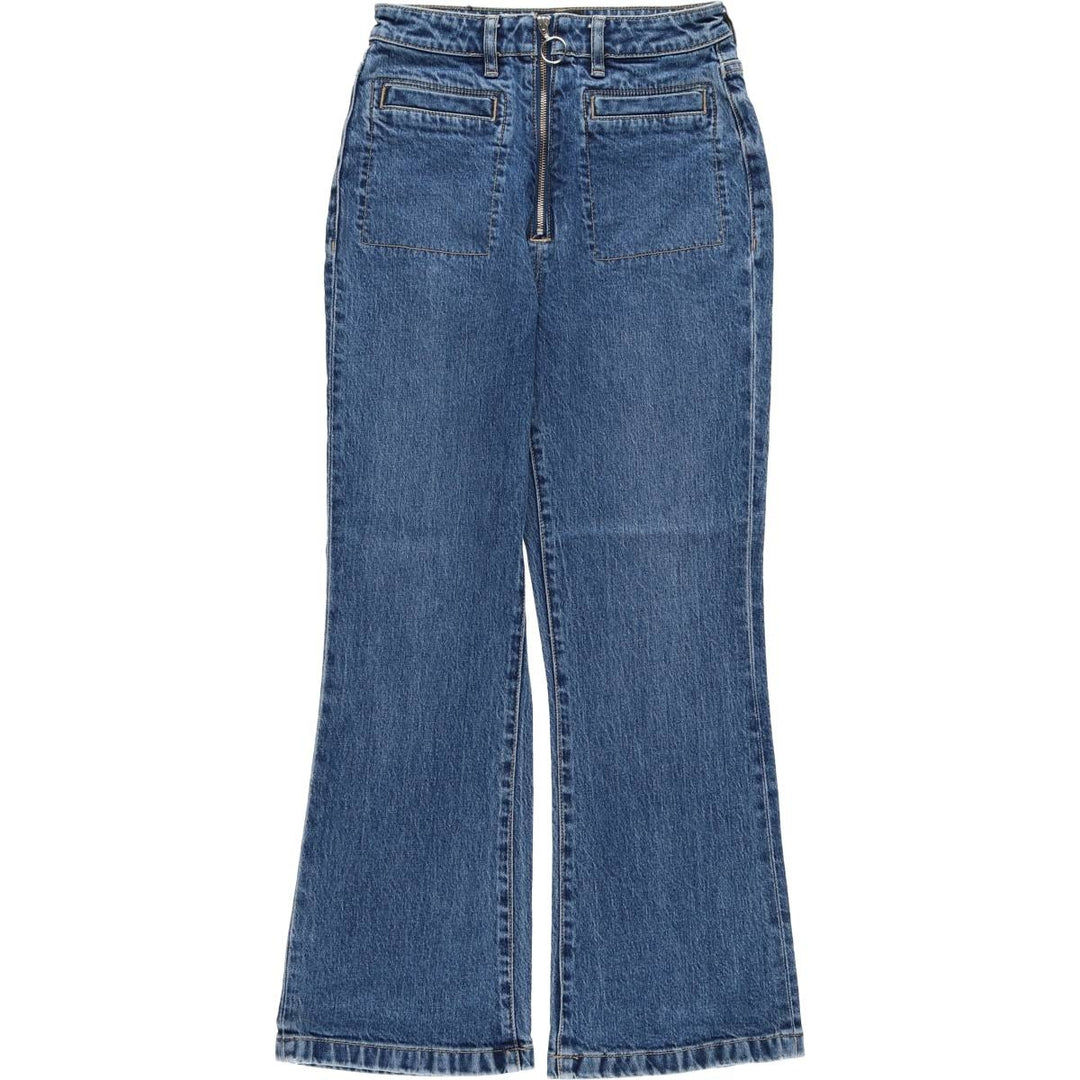 Lee High-Waisted Flare-Cut Denim Pants, Women's Size M (W26) cotton blue type Vintage Second Hand
