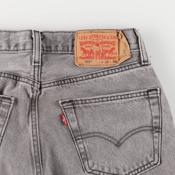 Levi's 501 Black Denim Straight Leg Denim Pants, Women's Size L (W29) cotton black type Vintage Second Hand