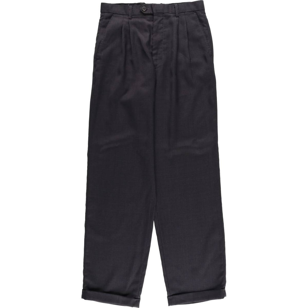 Pierre Cardin Two-pleat Slacks, Women's Size L (W29) polyester Charcoal Vintage Second Hand
