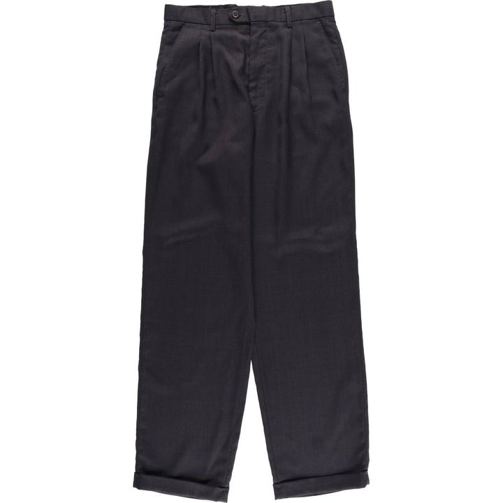 Pierre Cardin Two-pleat Slacks, Women's Size L (W29) polyester Charcoal Vintage Second Hand