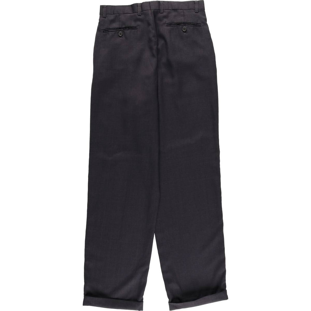 Pierre Cardin Two-pleat Slacks, Women's Size L (W29) polyester Charcoal Vintage Second Hand