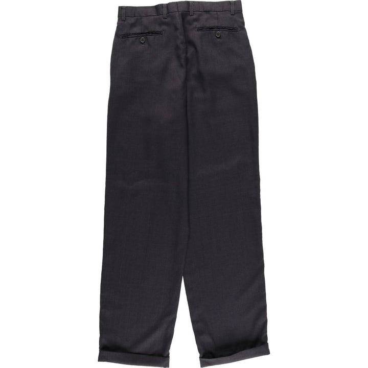 Pierre Cardin Two-pleat Slacks, Women's Size L (W29) polyester Charcoal Vintage Second Hand