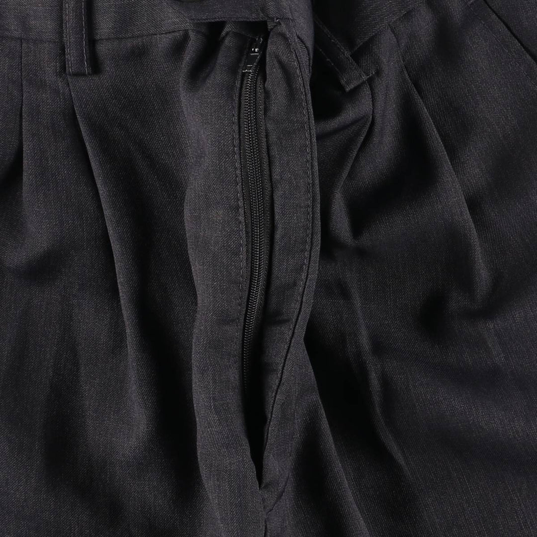 Pierre Cardin Two-pleat Slacks, Women's Size L (W29) polyester Charcoal Vintage Second Hand