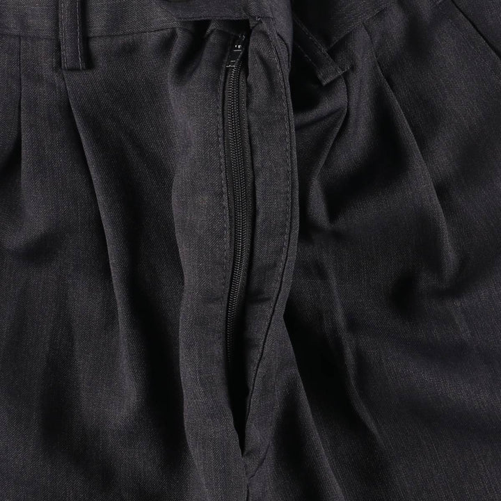 Pierre Cardin Two-pleat Slacks, Women's Size L (W29) polyester Charcoal Vintage Second Hand