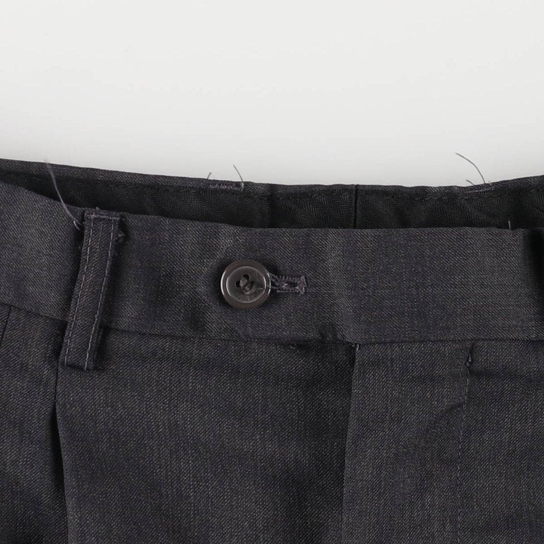Pierre Cardin Two-pleat Slacks, Women's Size L (W29) polyester Charcoal Vintage Second Hand