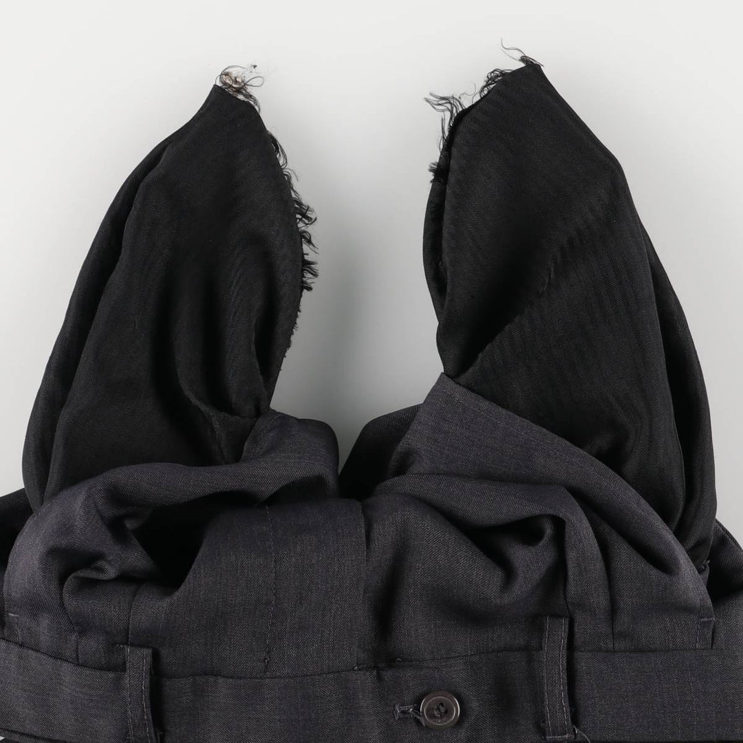 Pierre Cardin Two-pleat Slacks, Women's Size L (W29) polyester Charcoal Vintage Second Hand