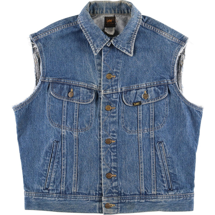 Vintage 90'S Lee Riders cut-off denim vest, made in the USA, size L, men's cotton blue type Vintage Second Hand