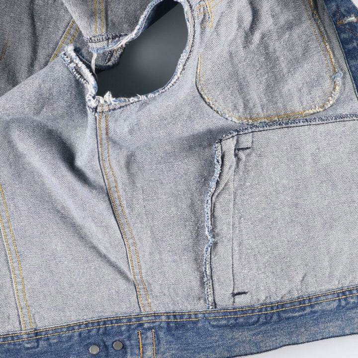Vintage 90'S Lee Riders cut-off denim vest, made in the USA, size L, men's cotton blue type Vintage Second Hand