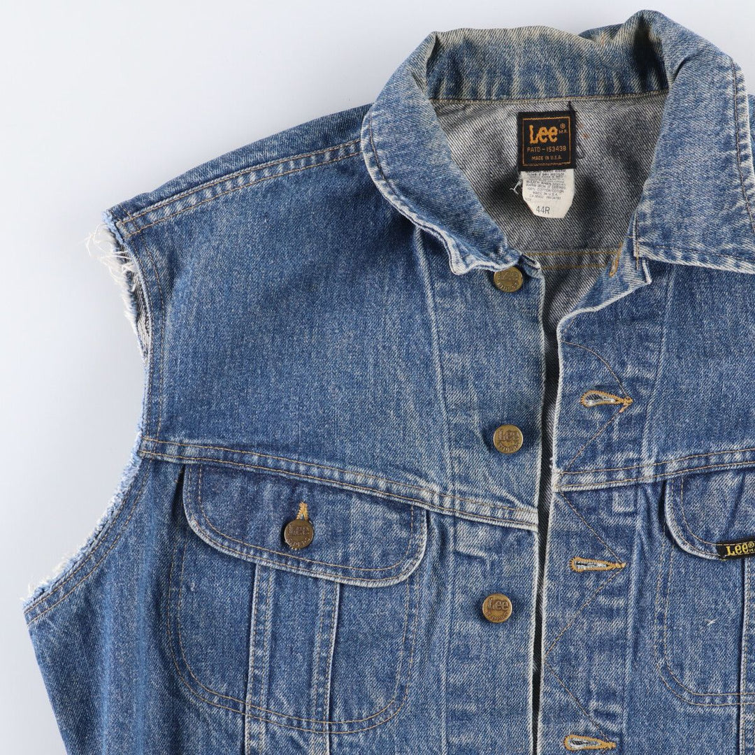 Vintage 90'S Lee Riders cut-off denim vest, made in the USA, size L, men's cotton blue type Vintage Second Hand