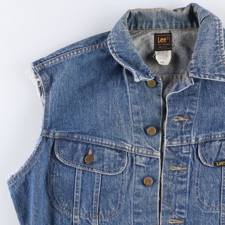 Vintage 90'S Lee Riders cut-off denim vest, made in the USA, size L, men's cotton blue type Vintage Second Hand