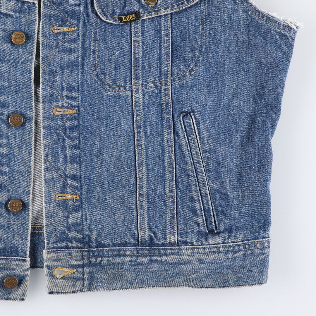Vintage 90'S Lee Riders cut-off denim vest, made in the USA, size L, men's cotton blue type Vintage Second Hand
