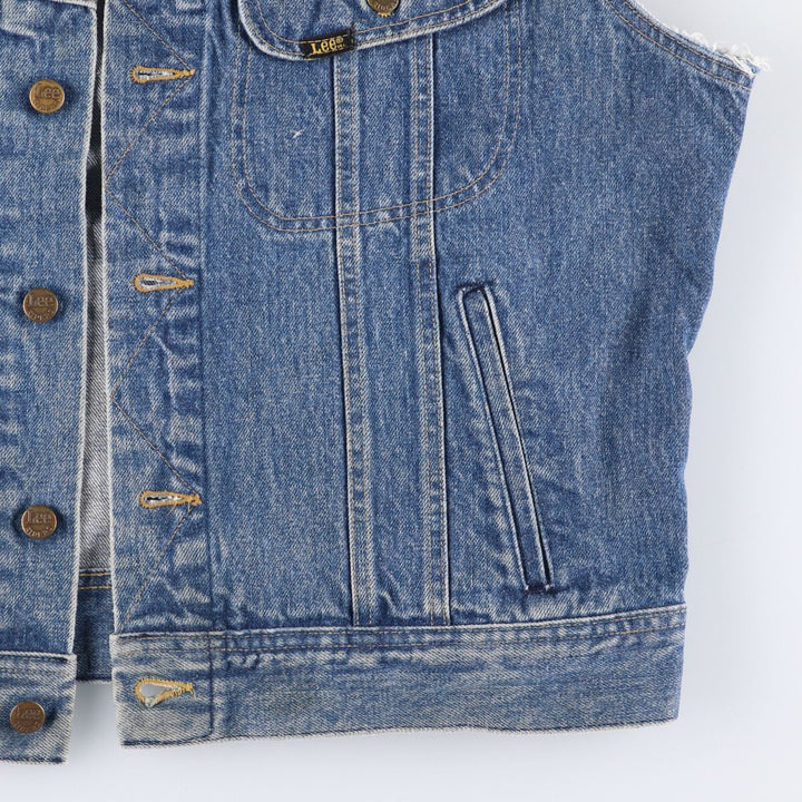 Vintage 90'S Lee Riders cut-off denim vest, made in the USA, size L, men's cotton blue type Vintage Second Hand