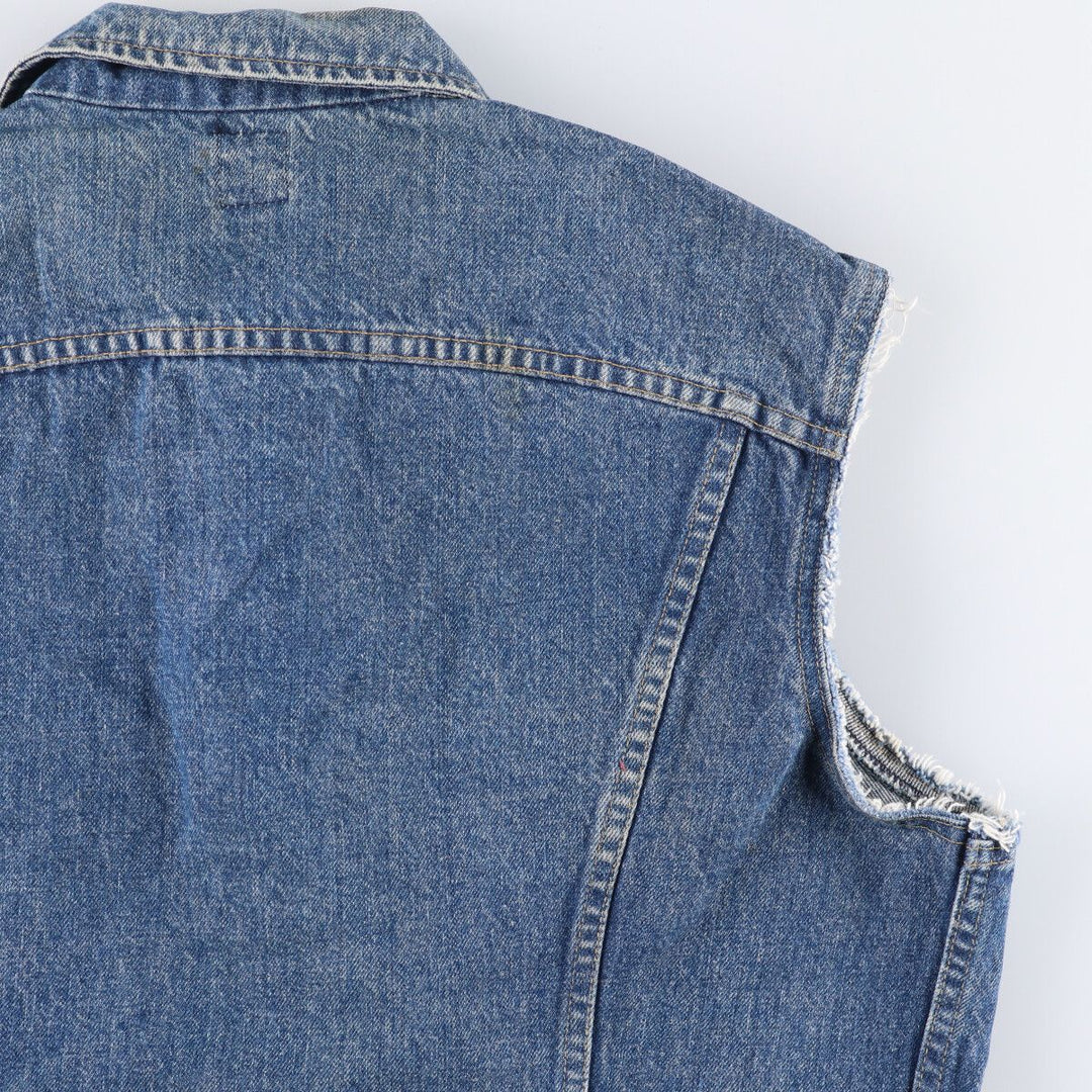 Vintage 90'S Lee Riders cut-off denim vest, made in the USA, size L, men's cotton blue type Vintage Second Hand
