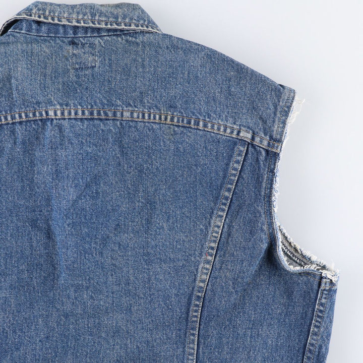 Vintage 90'S Lee Riders cut-off denim vest, made in the USA, size L, men's cotton blue type Vintage Second Hand