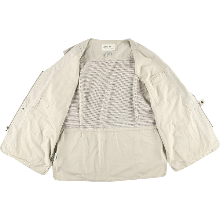 Eddie Bauer Hunting Vest, Men's Size L cotton Beige type Vintage Second Hand
