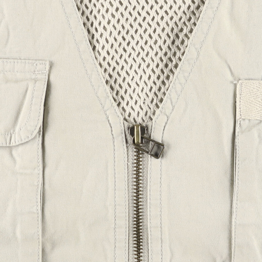 Eddie Bauer Hunting Vest, Men's Size L cotton Beige type Vintage Second Hand