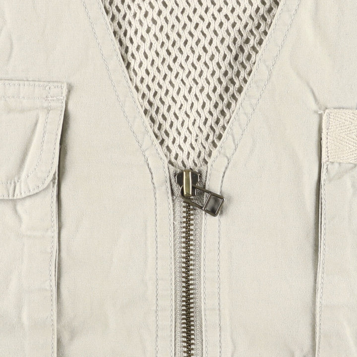 Eddie Bauer Hunting Vest, Men's Size L cotton Beige type Vintage Second Hand