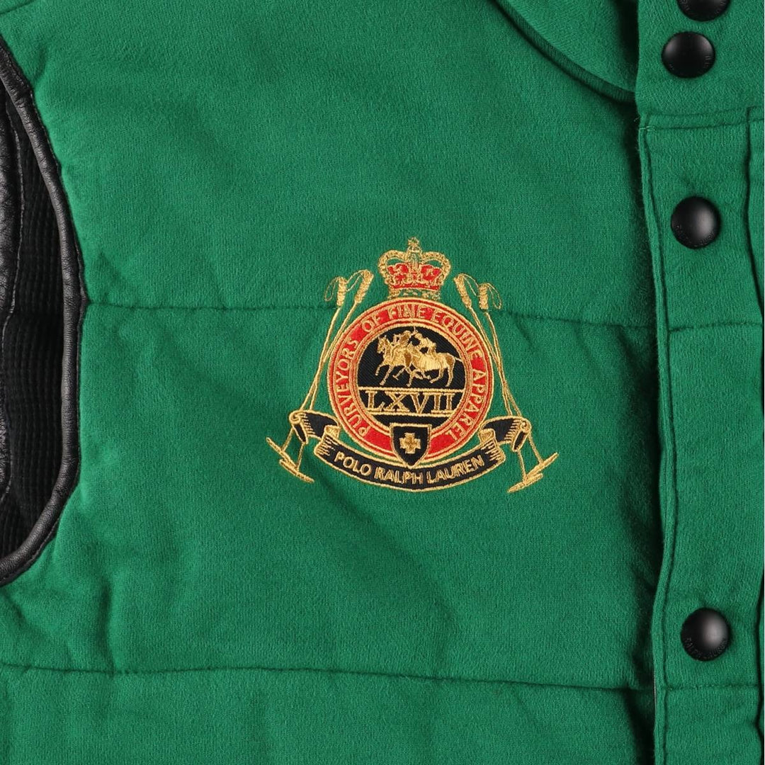 Ralph Lauren POLO by Ralph Lauren padded vest, men's size XXL cotton green type Vintage Second Hand