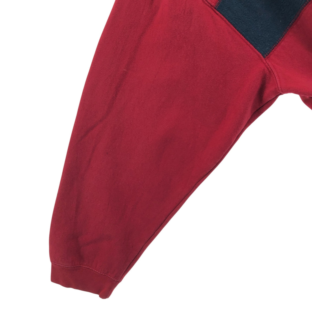 Vintage 90'S Ralph Lauren Chaps full-zip sweatshirt hoodie, size XXL, men's cotton red type Vintage Second Hand