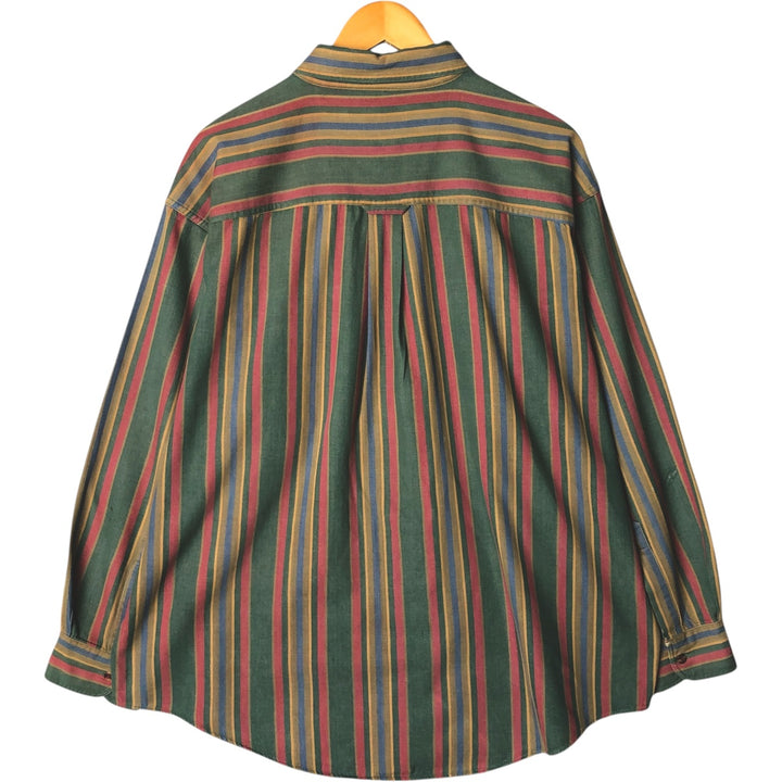 90'S Vintage St. John's Bay Long Sleeve Button-Down Striped Shirt, Men's XL cotton multicolor Vintage Second Hand