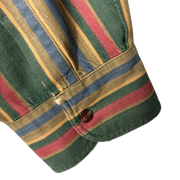 90'S Vintage St. John's Bay Long Sleeve Button-Down Striped Shirt, Men's XL cotton multicolor Vintage Second Hand