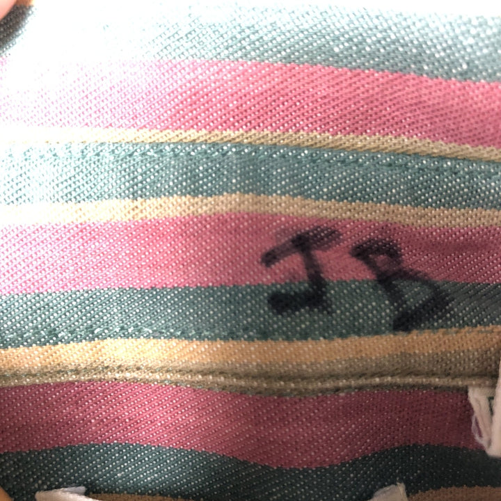 90'S Vintage St. John's Bay Long Sleeve Button-Down Striped Shirt, Men's XL cotton multicolor Vintage Second Hand