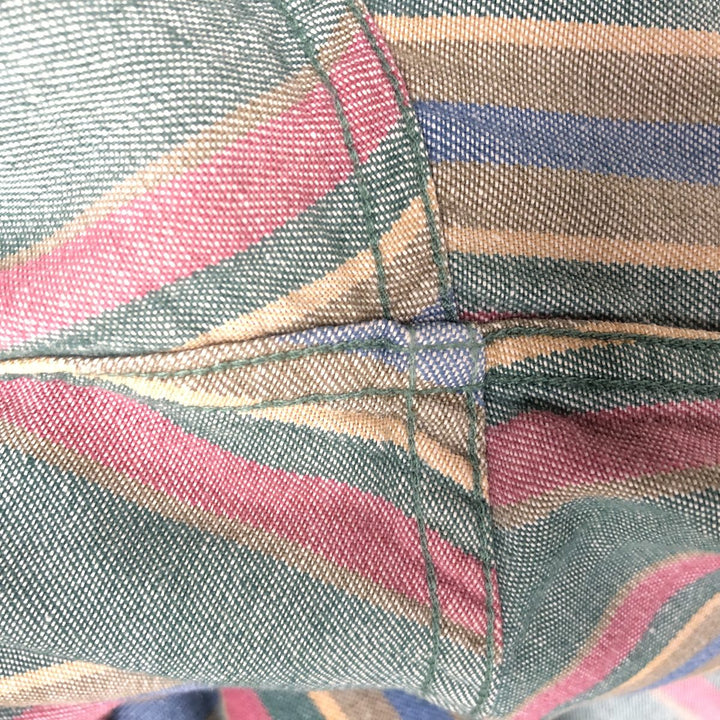90'S Vintage St. John's Bay Long Sleeve Button-Down Striped Shirt, Men's XL cotton multicolor Vintage Second Hand