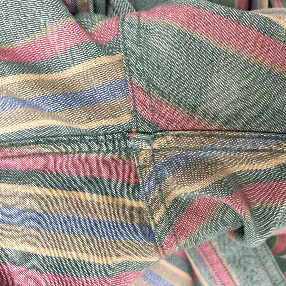 90'S Vintage St. John's Bay Long Sleeve Button-Down Striped Shirt, Men's XL cotton multicolor Vintage Second Hand