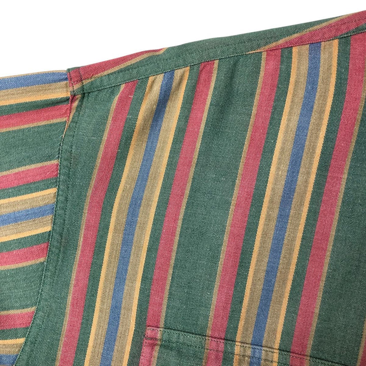 90'S Vintage St. John's Bay Long Sleeve Button-Down Striped Shirt, Men's XL cotton multicolor Vintage Second Hand