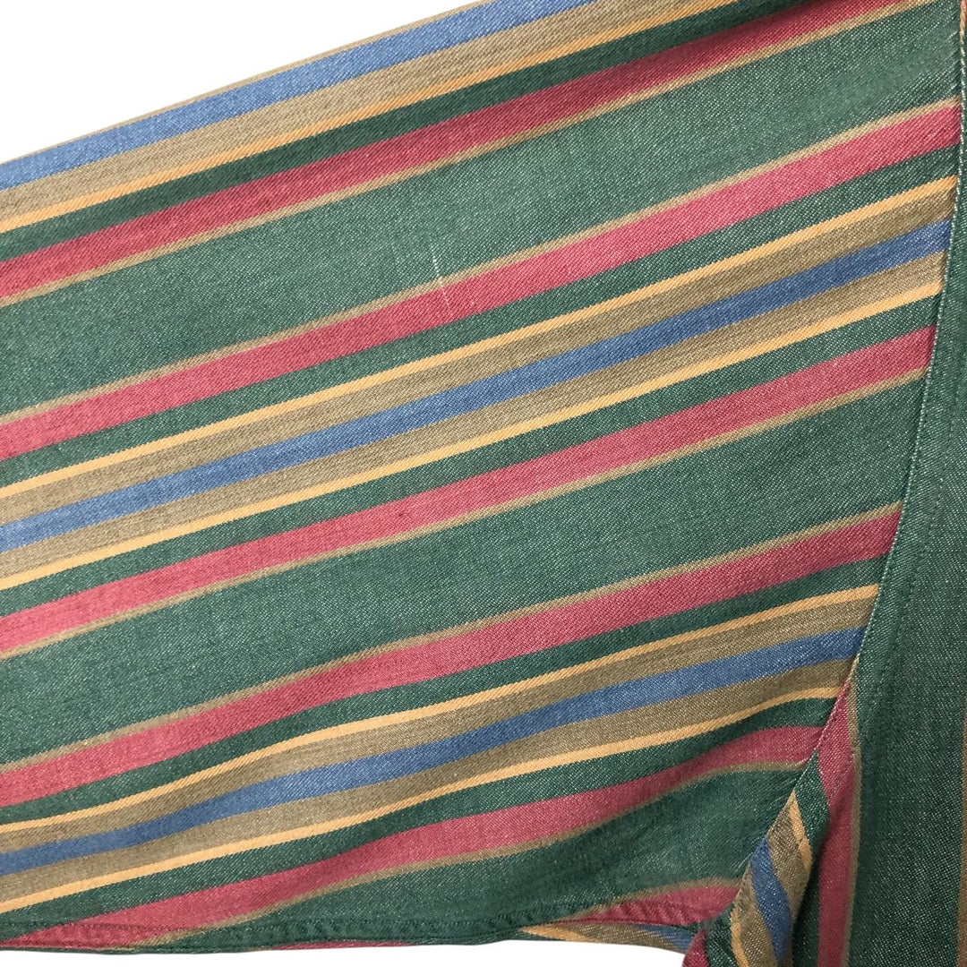 90'S Vintage St. John's Bay Long Sleeve Button-Down Striped Shirt, Men's XL cotton multicolor Vintage Second Hand