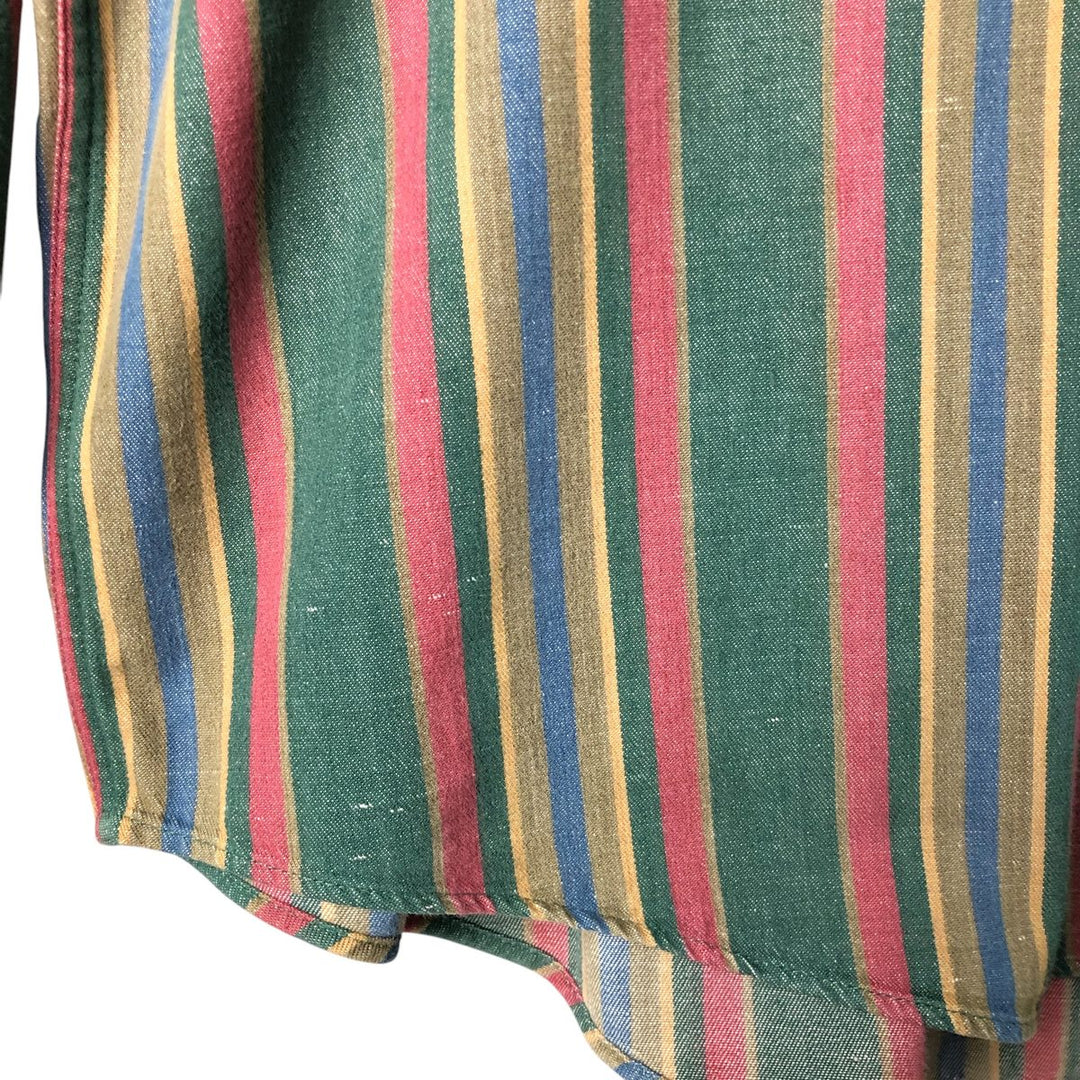 90'S Vintage St. John's Bay Long Sleeve Button-Down Striped Shirt, Men's XL cotton multicolor Vintage Second Hand